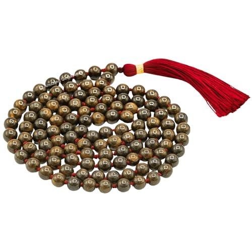 Amazing Gemstone Bronzite Mala Beads - 108 Prayer Beads for Meditation and Mindfulness Practice, Handcrafted Mala Beads with Natural Gemstones for Spiritual Healing and Relaxation (Knotted) - color: Bronzite, style: Knotted
