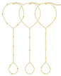 3PCS 14K Gold-Plated Hand Chain Bracelets for Women, Stack Bracelets Set Adjustable, Trendy Dainty Ring Bracelet Hand Chain - color: gold-5-trendy