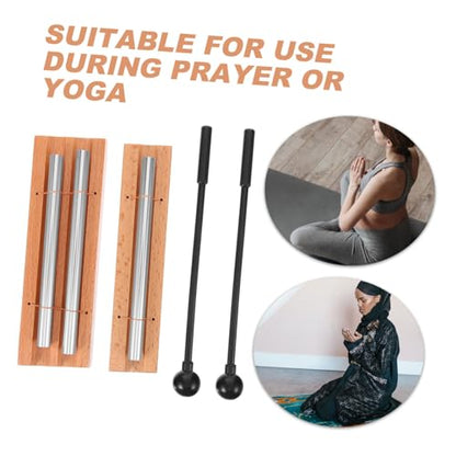 2Sets Meditation Chimes Wooden Hand Chimes with Mallet for Mindfulness and Yoga Practice Durable and Wood Construction for Resonating Echo and Beautiful Tones