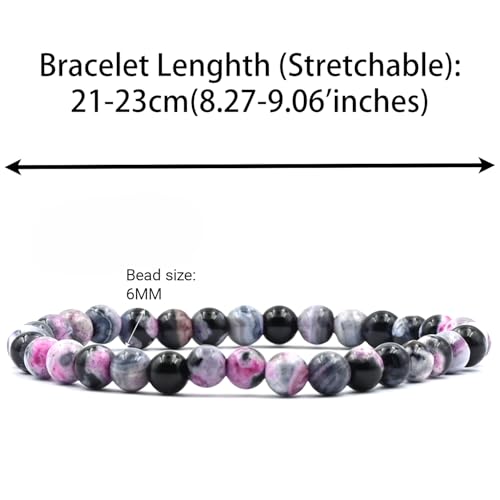 Natural Energy Healing Stone Charm Bracelet 8mm Natural Energy Healing Lava Rock Bracelet - Unisex - size: Large