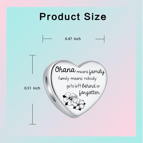 Prayer Cross Elephant Airplane Suitcase Charm 925 Sterling Silver Charms fits for Bracelets Necklace Pendant Bead Charms Jewelry Gift for Women Family - color: Family Ohana Charm
