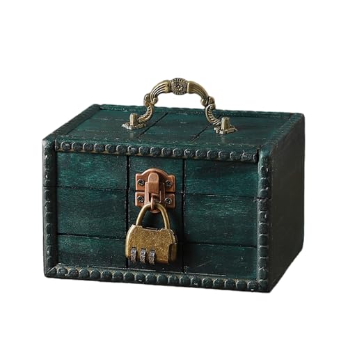 Vintage Wooden Storage Box Portable Handled Organizers Bucolic Wooden Keepsakes Box for Home Decors Jewelry Accessories - color: B