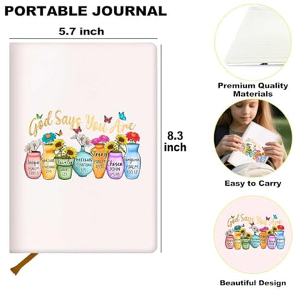 Positive Affirmation Lined Journal Notebook for Women Men, 200 Pages A5 Hardcover Leather Journals for Writing Note Taking, Floral College Ruled Notebook Diary Notepad, Inspirational Gifts - color: Multi 1292