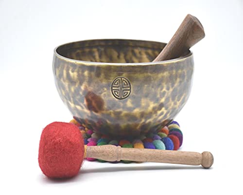 Singing Bowl Nepal- 8 inch Full Moon Singing Bowl Handmade in Nepal-Meditation,Healing,Sound Bath-Tibetan Bowl-Yoga And Relaxation (8 inch)