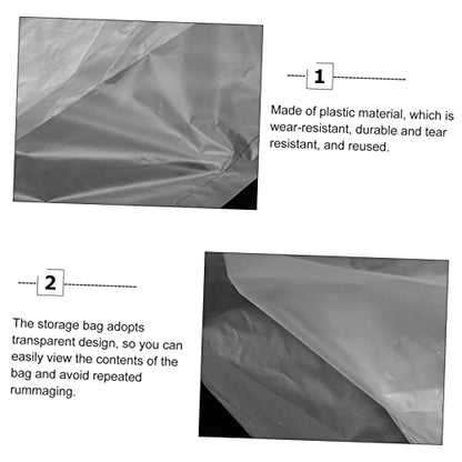Alipis 5pcs Extra Large Clear Plastic Storage Bags Heavy Duty Versatile Bedding Cloth Bags for Comforter Pillows Quilts Luggage and Household Storage Tear Resistant Organizer Pouches for
