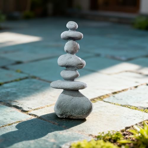 Seven-Star Gray Stone Zen Garden Decor, Stacking Stone Sculpture for Mini Sand Table, Ideal for Bonsai and Floral Art, Suitable for Karesansui Micro Landscape