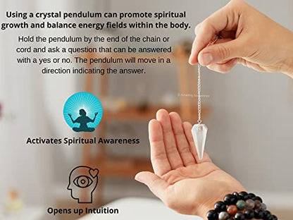 Amazing Gemstone Pack of 11 Crystal Pendulums Bulk Set with Pendulum Board - Wholesale Bulk Crystals - color: 11 Pendulums + Board