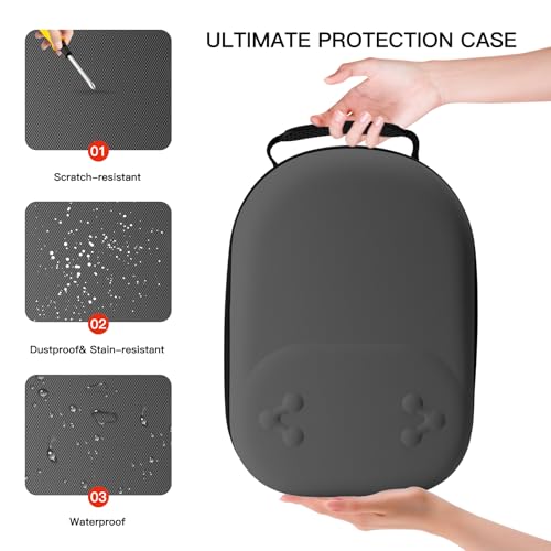bibuks Hard Carrying Case Compatible with Oculus Meta Quest 3/3S,VR Headset Elite Strap and Touch Controller Accessories Carry Case,Hard Shell Travel Storage Bag (Black) - color: Black