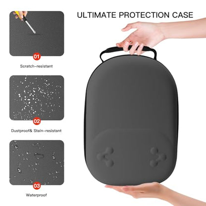 bibuks Hard Carrying Case Compatible with Oculus Meta Quest 3/3S,VR Headset Elite Strap and Touch Controller Accessories Carry Case,Hard Shell Travel Storage Bag (Black) - color: Black