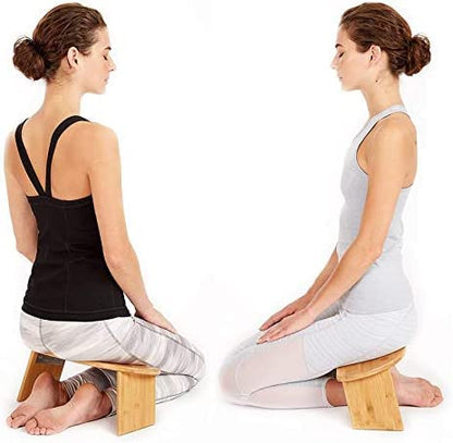 KRASS Meditation Bench with Carry Bag, Bamboo Finish, Low Seat, Kneeling Alternative to Meditation Cushion for Yoga, Prayer and Meditation,Collector88