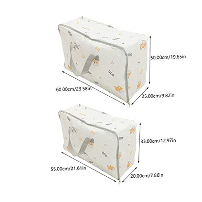 Holibanna 2pcs Oxford Fabric Storage Bags Large Capacity Clothing Organizers for Travel Home Durable and Space-saving Design for Quilts and Clothing Cute Design Medium Extra Large