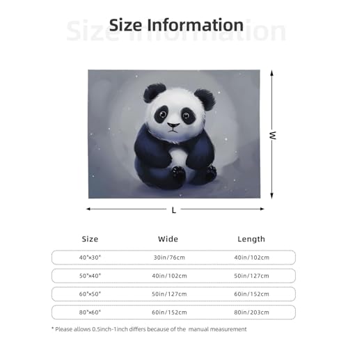 Flannel Throw Blanket 50x40 Inch, Panda Prints Anti-Pilling Warm Fuzzy Blankets for Bed Sofa Couch Travel - color: Panda, size: 50x40 Inch