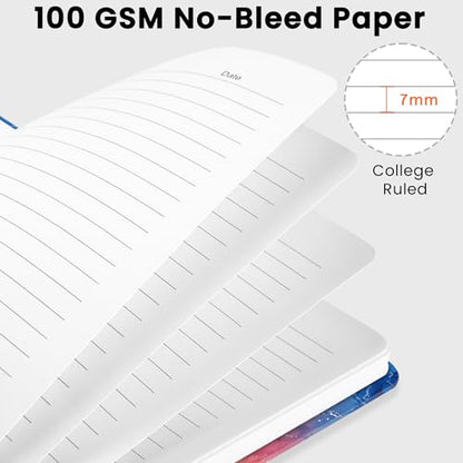 Lined Spiral Journal Notebook, A5 College Ruled Notebook for Journaling, Note-Taking, and Daily Planning, Durable Hardcover with an Elegant Design, Marble - color: L-Marble