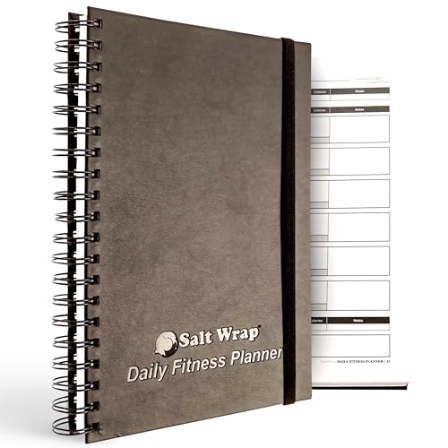 Daily Fitness Planner - Gym Workout Training Log, Weightlifting Exercise Journal, and Food/Diet Tracker - Daily and Weekly Pages, Goal Tracking, Spiral-Bound, 7 x 10 inches