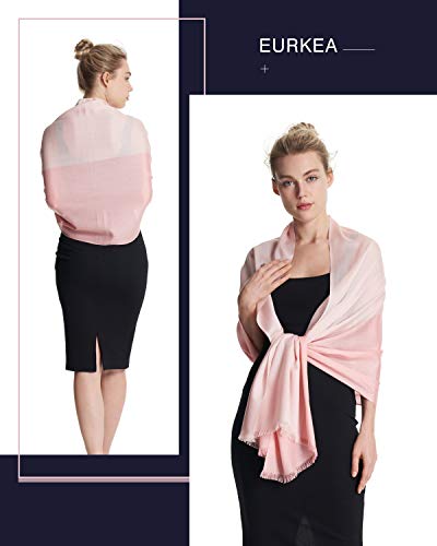EURKEA Women's Scarf Pashmina Silky Soft Shawls Wraps Stole for Evening, Wedding and Gift - color: Sheer Blush Blend