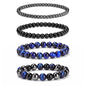 4pcs Beaded Bracelets for Women,Natural Healing Crystal Gemstones Bracelet,Anxiety Stress Relief Bracelet Handmade purple Jewelry Gifts for Women - color: lapis lazuli Tiger Eye&Black Obsidian&Hematite