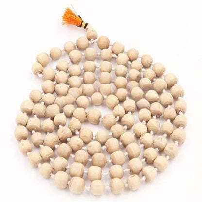Rudraksh Mala, Natural Himalayan Genuine Original Rudraksha Rosary - style: Tulsi Jaap mala 7-8MM
