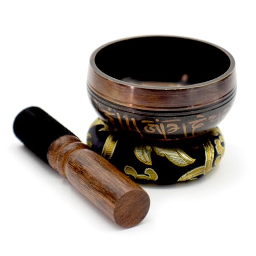 3.15 inch Tibetan Singing Bowl Set, Authentic Handmade Meditation Bowl Stress Relief Yoga Set with Striker & Cushion for Sound Therapy, Chakra Healing, Spiritual Gatherings