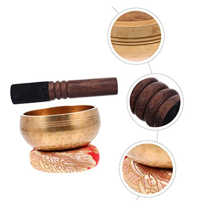LIOOBO Sound Bowl Meditation Kit Singing Bowl Mallet Cushion Meditation Decor for Home