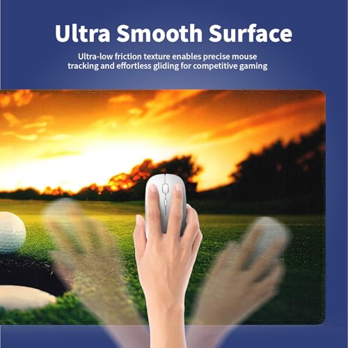 Extra Large Gaming & Office Mouse Pad (31.5" x 11.8") – Golf Ball Near Hole Golf Field, Premium XXL Desk Mat with Durable Stitched Edges & Smooth Fabric Surface & Anti-Slip Rubber Base - color: Golf Ball Near Hole