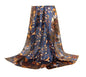 ANDANTINO 100% Silk Scarf 43" Large Square Lightweight Headscarf& Shawl–Women Hair Wraps-With Gift Packed - color: Blue-flower&birds