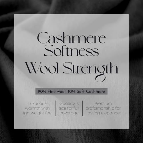 Velanio Cashmere Luxury Knitted Wrap Travel Shawl Scarf, Pashmina Stole, All-Season Scarf for Women Cashmere Wool Blend - color: Velvet Black