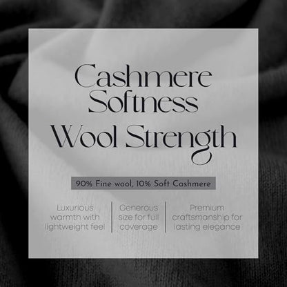 Velanio Cashmere Luxury Knitted Wrap Travel Shawl Scarf, Pashmina Stole, All-Season Scarf for Women Cashmere Wool Blend - color: Velvet Black