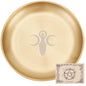 CREATCABIN Tarot Theme Altar Plate Moon Ritual Burning Candle Holder Bowls Offering Incense Aromatherapy Tray Ceremony Plate with Altar Card Home Decor for Witchcraft Wiccan Wedding Golden 5.55 Inch - style: Moon