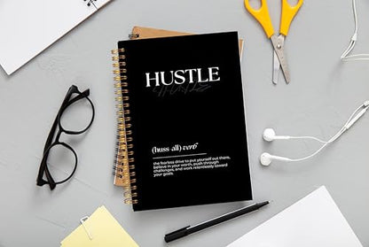 Inspirational Hustle Definition Notebook Journal, Motivational Office Notebook for Women Men Coworkers, Hustle Quote Positive Affirmation Spiral Journal 5.5x8.3 Inch - color: 32-explanation-notebook