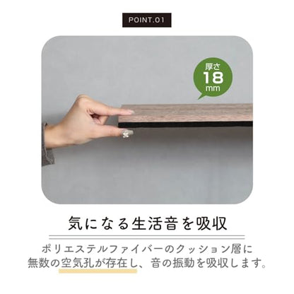 Fuji Boeki 40966 Wooden Sound Absorbing Wall Panel, Soundproofing, Width 15.9 x Depth 0.7 x Height 31.5 inches (40.5 x 1.8 x 80 cm), Medium Brown - color: Medium Brown