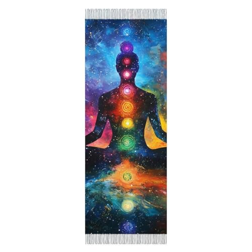 Meditating Cosmic Psychedelic Classic Scarf Soft Shawl Wraps for Women Warm Winter Accessories