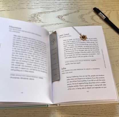 Encouragement Gift for Women Confidence Booster Bookmark with Tiger Eye Crystal Inspirational Mindful Gift for Readers, Writers, Students, Yogis - color: Power