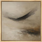 SIGNWIN Framed Canvas Print Wall Art Soft Beige and Black Abstract Flow Earthy Textured Motion Illustrations Fine Art Farmhouse/Country for Living Room, Bedroom, Office - 16"x16" Natural - color: Bs18-2507-edw24, size: 16L" x 16W"