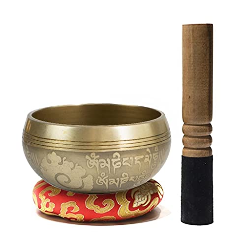 Singing Bowl Set, Easy To Play, Wooden Knocker For Meditation, Voice Yoga Prayer(10.5cm)