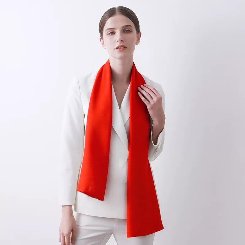 ANDANTINO 100% Silk Scarf for Women 59”*6.3” Long Shawls for Headscarf and Neck- Oblong Hair Wraps with Gift Packed - color: Solid Color-red