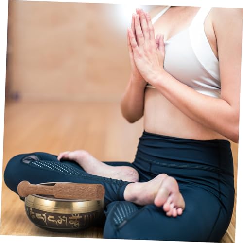 Singing Bowl Flat Bottom Meditation Bowl Meditation Set Decorative Style