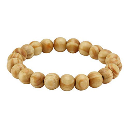 5 Pcs Wood Beaded Bracelet for Men Tibetan Buddhist Meditation Mala Prayer Beads Bracelet Elastic - color: B-10MM