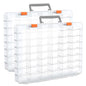 Bluedale 2 Pack 48 Grids Large Plastic Organizer Box with Adjustable Dividers, Beads Storage Containers Compartment Tackle Box Case for Crafts Hobby Small Parts Fishing Seeds Jewelry (Transparent) - size: Transparent-2P