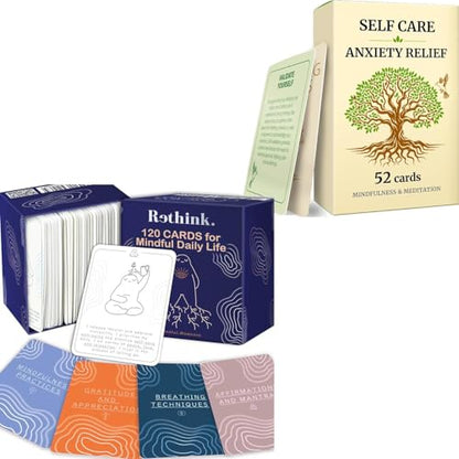 QUOKKA Meditation & Mindfulness Cards Bundle – 172 Cards for Stress Relief and Calm