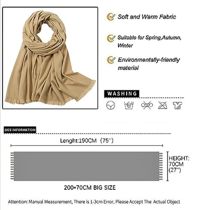 Pashmina shawls and wraps for Evening Dresses Scarf for Women Winter Shawl Wraps for Women Weedings - color: Camel