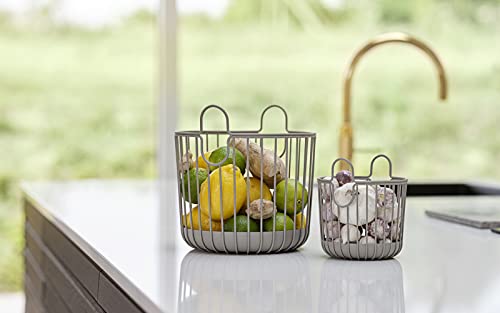 Zone Denmark Inu Basket - Stylish and Functional Storage for Kitchen, Bathroom, Children's Room, and Home Office - Powder-coated steel - 4.1" x 5.3" inches - X-Small - Taupe - color: Taupe
