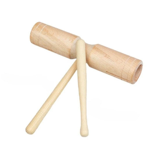 Wood Block Percussion Instrument - Single Sound Tube/Twin Tone Block, 1 Pc Handheld Wooden Rhythm Block, Hand Percussion for Practice/Rehearsal/Ensemble/Stage Performance (SXT)