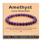 AD Beads Handmade Gemstone Stretch Elastic Bracelet Crystal Healing Reiki Nature's Beauty and Spiritual Essence Unisex - color: Amethyst (Love Guardian), size: 6mm
