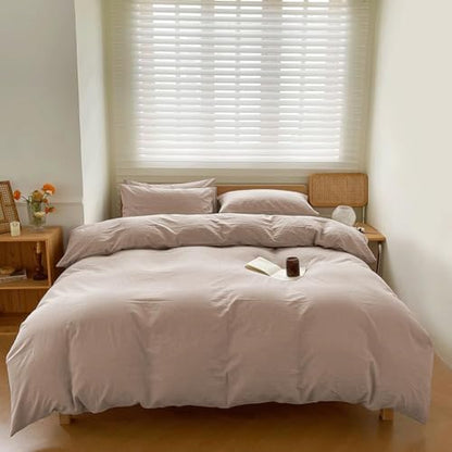 100% Washed Cotton Weighted Blanket Cover, Linen Feel Duvet Cover for Weighted Blanket 40"x60", Plain Simple Cotton Heavy Blanket Duvet Cover (Beige, 40"x60") - color: Beige (No Blanket), size: 40"x60"