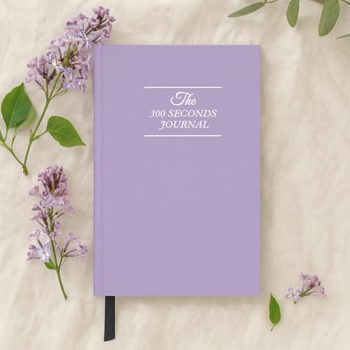 Gratitude Journal for Women & Men – 5 Minute Guided Daily Journal with Prompts for Mindfulness, Self Care & Positive Thinking, 300 Seconds Daily Reflection, Light Purple Linen Cover Available all year round - color: Light Purple
