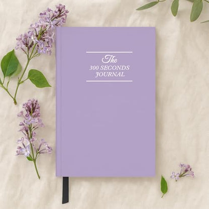 Gratitude Journal for Women & Men – 5 Minute Guided Daily Journal with Prompts for Mindfulness, Self Care & Positive Thinking, 300 Seconds Daily Reflection, Light Purple Linen Cover Available all year round - color: Light Purple