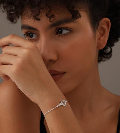 LeCalla 925 Sterling Silver Bracelets for Women | Italian Handmade Adjustable Sliding Bolo Bracelet Jewelry | Lightweight Adjustable Silver Chain Bracelet for Women | Hypoallergenic Jewelry Gifts - style: Infinity Heart