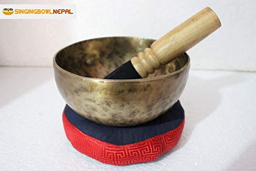 Singing Nepal Solar Plexus Chakra E Note Authentic Hand Hammered Tibetan Meditation Singing Bowl 7 Inches - Yoga Old Bowl