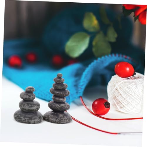 Kisangel 20pcs Zen Balancing Stones Handmade Stacked Rock Statues for Japanese Meditation Garden Decor and Easy to Clean Designs