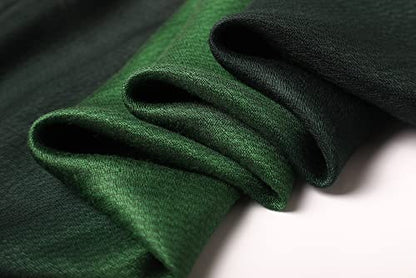 WINCESS.YU Women Gradient Scarf Long Shawls and Wraps Fashion Plain Pashmina Formal Scarf - color: Green Gradient